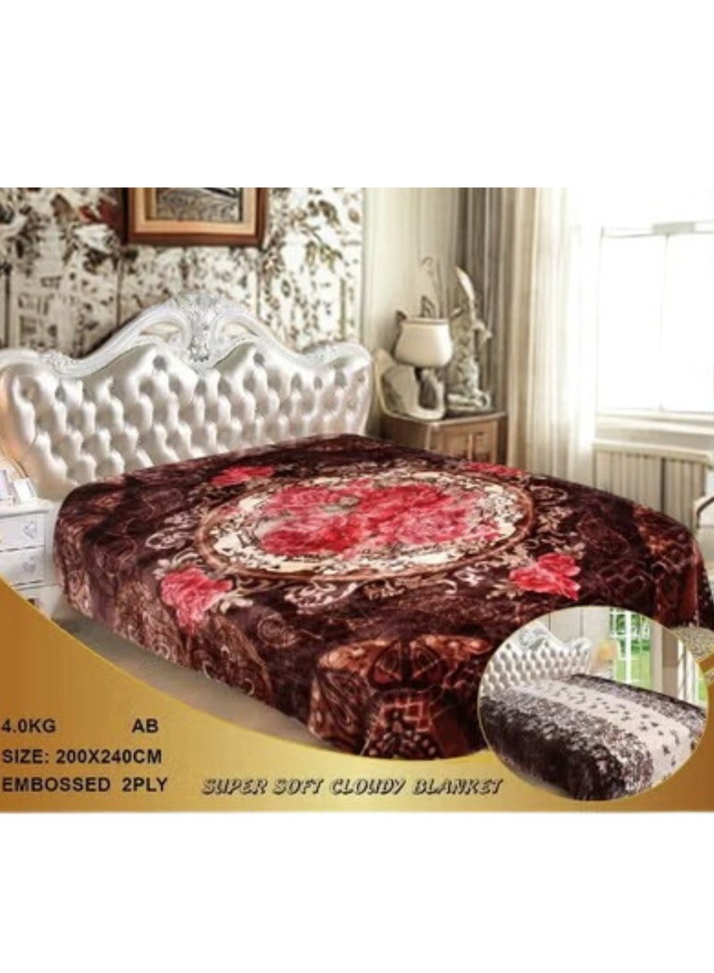 Rainbow Luxury Double-Sided Winter Blanket - Soft, Silky, and Luxuriously Textured Double-Layer Bed Blanket - 4 kg - 240x200cm - Heavy Blanket, Textured Blanket, Thick Double-Layer Winter Blanket - Ideal for Sleeping and Winter Furnishings - Image 1