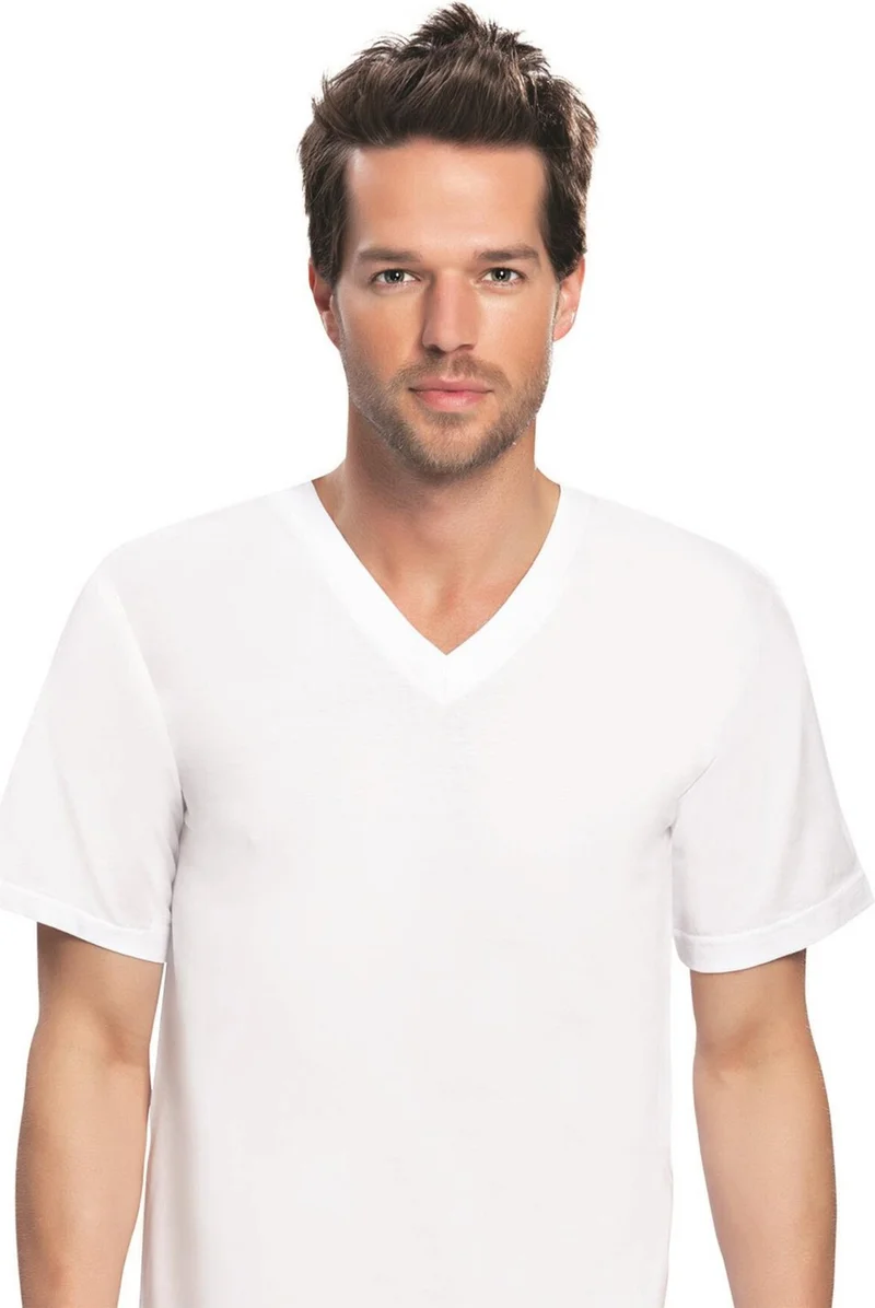ان بي بي - White V-Neck Short Sleeve Undershirt