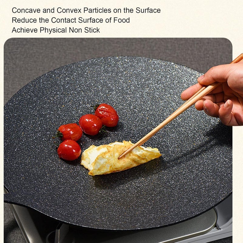 HEVASNEK Extra-Large Non-Stick Korean BBQ Frying Pan with Double Handles Perfect Versatile Griddle for Home Cooking and Camping Adventures, Ideal for Stir-Frying and Grilling - Image 5