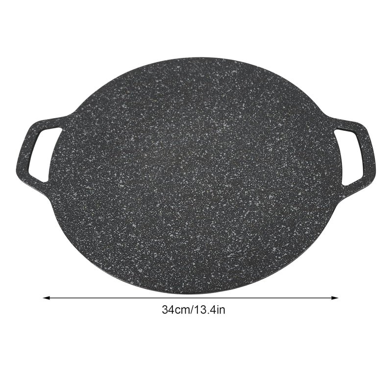 HEVASNEK Extra-Large Non-Stick Korean BBQ Frying Pan with Double Handles Perfect Versatile Griddle for Home Cooking and Camping Adventures, Ideal for Stir-Frying and Grilling - Image 2