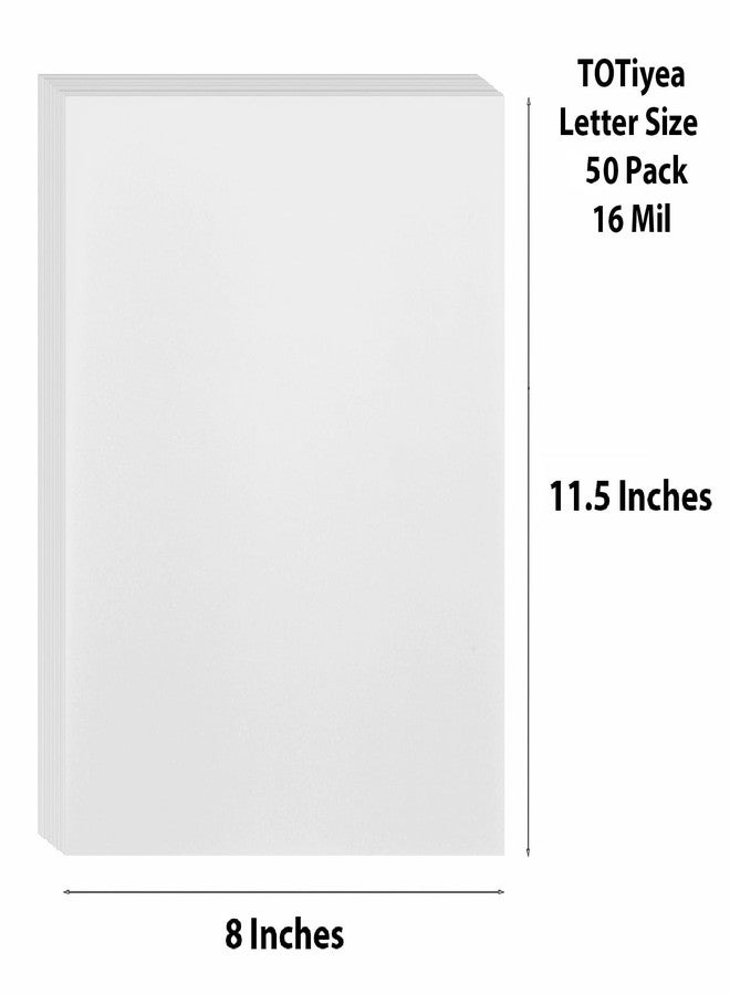TOTiyea 50 Pack 16 Mil Poly Binding Covers, Sand Texture Binding Presentation Covers, Square Corners, Un-Punched (8.5 x 11 Inches, Letter Size, Clear) - Image 2