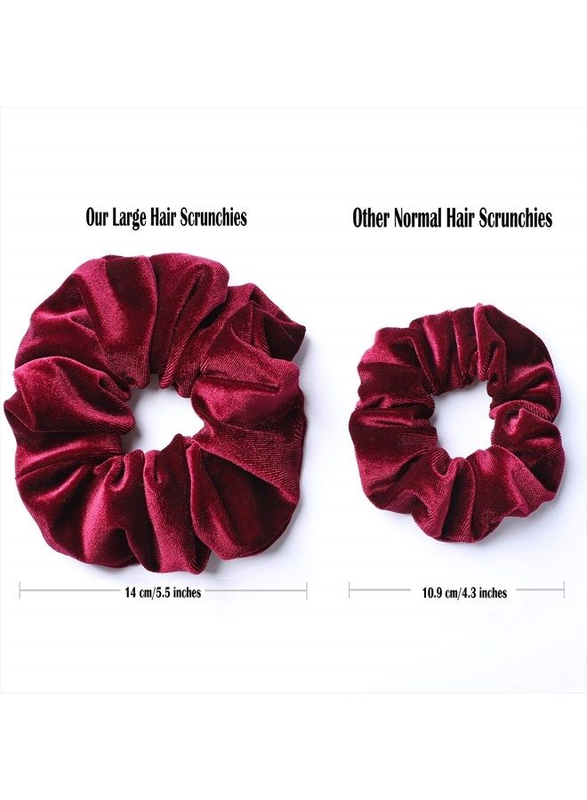 Whaline 6 رباطات شعر كبيرة من المخمل، مطاطيات كبيرة، رباطات شعر للنساء، 6 ألوان - Image 3