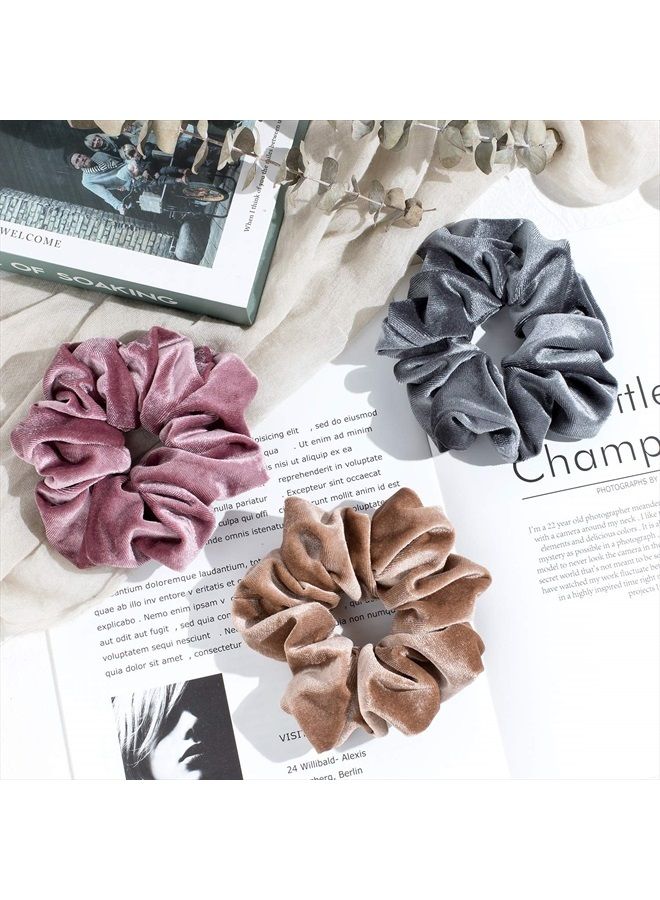 Whaline 6 رباطات شعر كبيرة من المخمل، مطاطيات كبيرة، رباطات شعر للنساء، 6 ألوان - Image 5