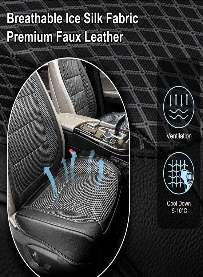 Qinlive 2 Pack Black Ventilated Front Car Seat Cover,3D Air Mesh Breathable Leather Car Seat Protectors Mat Pad, Universal Fit Comfortable Automotive Seat Cushion with Storage Pocket for Car Truck SUV - Image 4