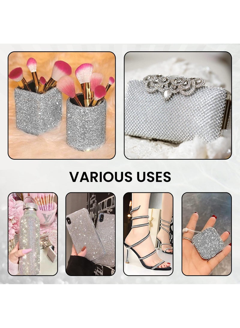 Sweet seven 3 Rolls Bling Rhinestone Tapes Adhesive Rhinestone Ribbon Rolls Crystal Diamond Stickers Tape by Decorative for Craft DIY Gift Bonus Small Scissors(1 Yard/Roll 0.35in/0.5in/1in) - Image 5