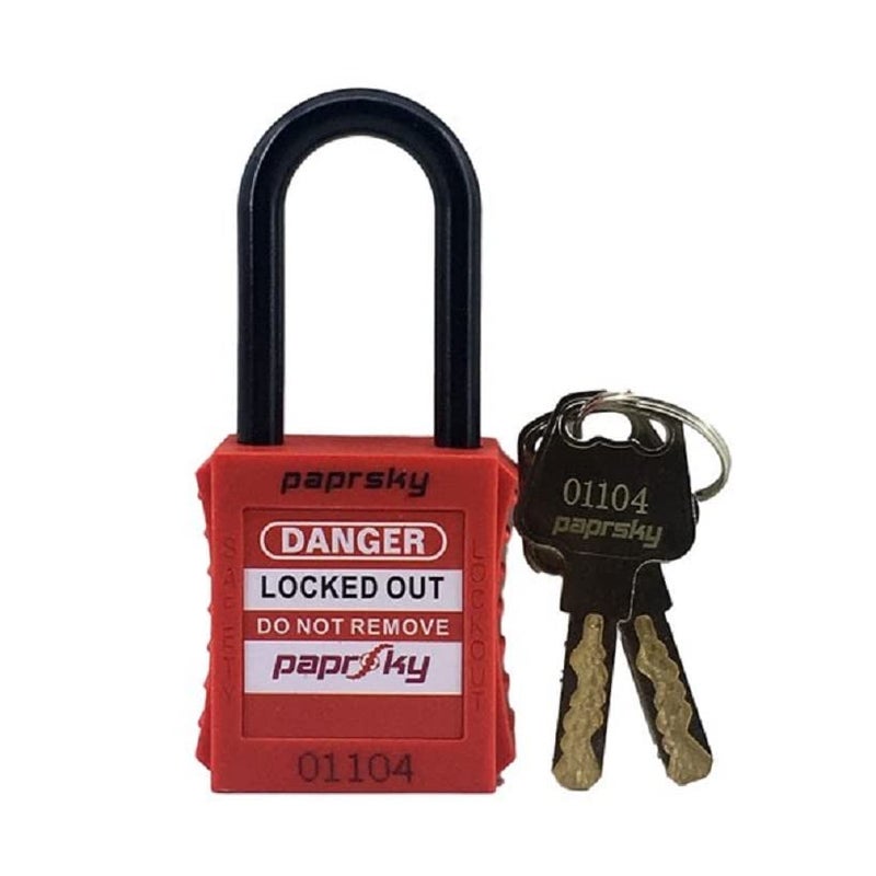 Paprsky Dielectric Padlock Red Locks PSLOTOPPNR38 Regular Plastic Short Shackle Pack of 10  - Image 1