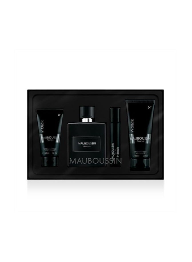 موبوسين SET MAUBOUSSIN  POUR LUI IN BLACK PRESTIGE   EDP 100ML+ SH.GEL 90ML + SH.GEL 50ML+ 20ML EDP - Image 1