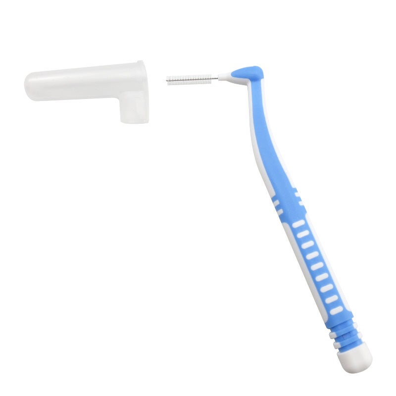 Naisenkelin L-Shaped 0.7mm Interdental Brush, Portable Dental Floss Pick, Orthodontic Toothbrush, 5 Pieces * 1 Card, SSS Size