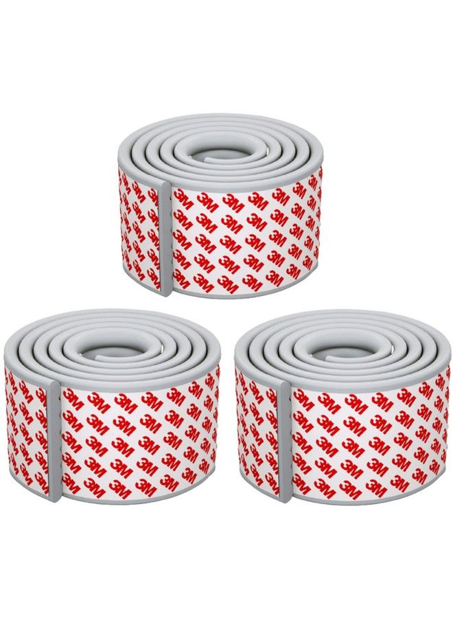 Leeonz Baby Proofing Edge Corner Protector Table Bumper Guard Soft Rubber Foam Guard 3M Pre Taped Extra Large Strip 6.5Ft Baby Proof Corner Guard Heavy Duty (Pack Of 3 Grey) - Image 2