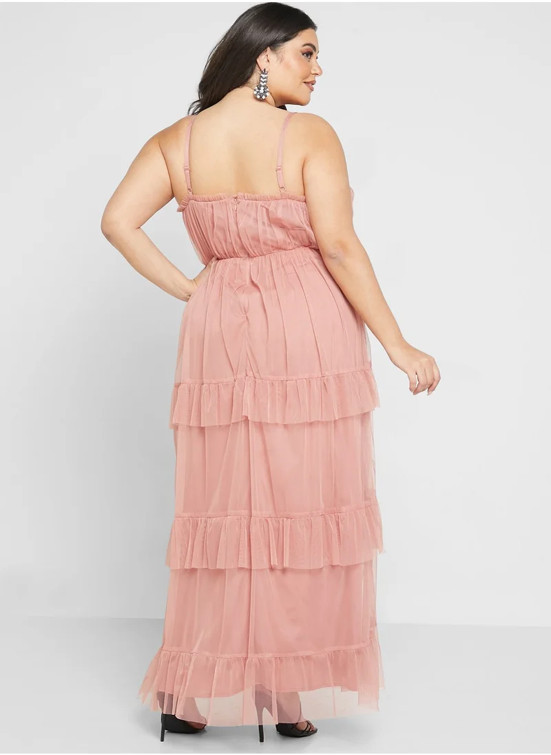 Anaya with Love Curve Strappy Surplice Neck Dress