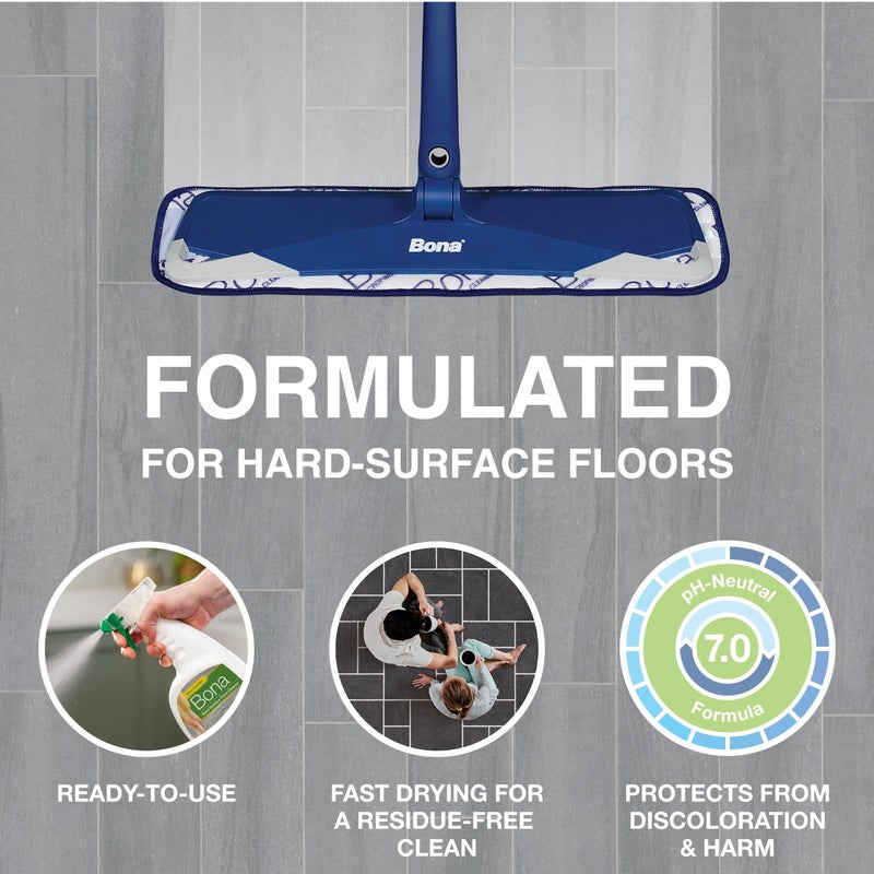 Bona Multi-Surface Floor Cleaner Spray - 32 fl oz - Lemon Mint Scent - Refillable - Residue-Free Floor Cleaning Solution for Stone, Tile, Laminate, and Vinyl Floors - Image 2