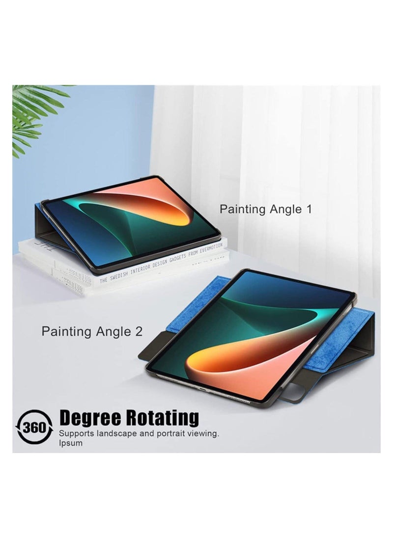 Case for Xiaomi Mi Pad 5 case,for Mi Pad 5 Pro Case, KASTWAVE Elastic Strap Pen Holder Stand Auto Sleep  Wake Up Function Cover PU Leather Tablet Cases for Xiaomi Mi Pad 5 Pro Case-Dark Blue - Image 4