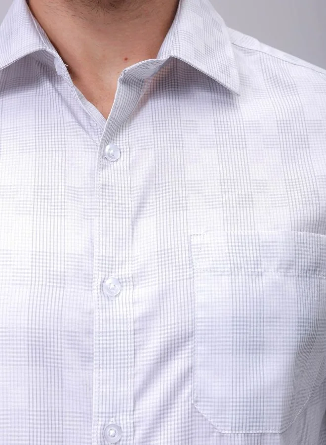 شركة المرآب الهندية Men Slim Fit Checkered Full Sleeves Cutaway Collar Formal Shirt
