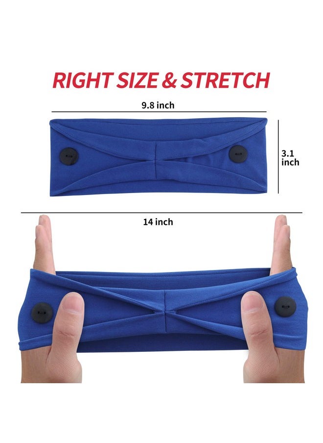 ABAMERICA Headbands With Button For Mask, Wide Nurses Headbands Non Slip Elastic Ear Protection For Women Men Doctors Sweatband Head Wrap  - Image 2