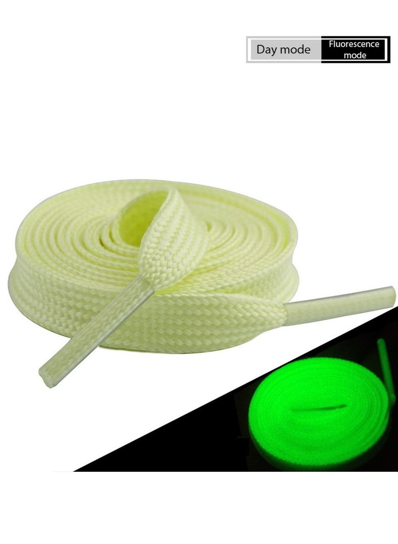 5 Pair Shoes Laces Luminous Decorative Upper Glow In The Dark Suitable For All Leisure Sports Thick Flat Unfold Size 100 X 0.8cm Five Colors