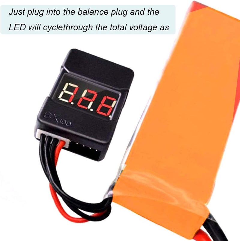 FLY RC 5Packs 2in1 1-8s Lipo Li-ion Battery Voltage Tester Check, Monitor RC Low-Voltage Buzzer Alarm for 1-8s Lipo/Li-ion/LiMn/Li-Fe - Image 2
