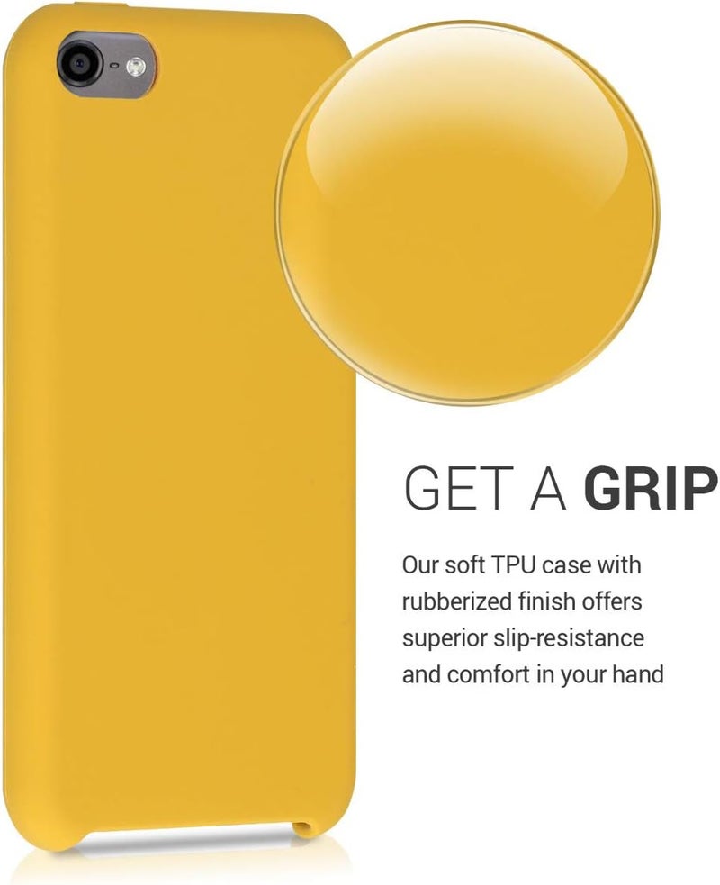 kwmobile TPU Silicone Case Compatible with Apple iPod Touch 6G / 7G (6th and 7th Generation) - Case Soft Flexible Protective Cover - Honey Yellow - Image 2