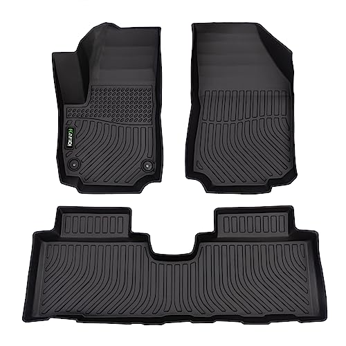 HAFIDI Floor Mats Custom for GMC Terrain 20182024 Chevrolet Equinox 20182024 All Weather Protection TPE Heavy Duty NonSlip Automotive Floor Liners Fits Front 2nd Row Full Set Accessories Black - Image 1