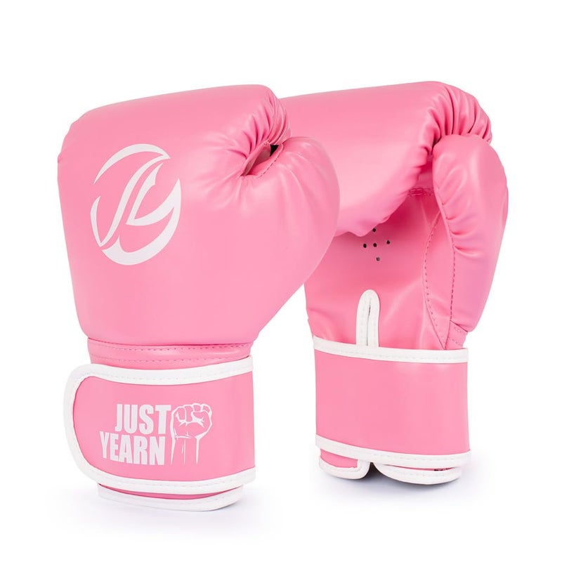 JUST YEARN Kids Boxing Gloves Age 3-9 Years - High Density Sponge Foam Training Gloves for Kickboxing, Sparring & Fitness | Adjustable Wrist Wrap (6OZ) | Boys & Girls Unisex (Pink, 6OZ) - Image 4