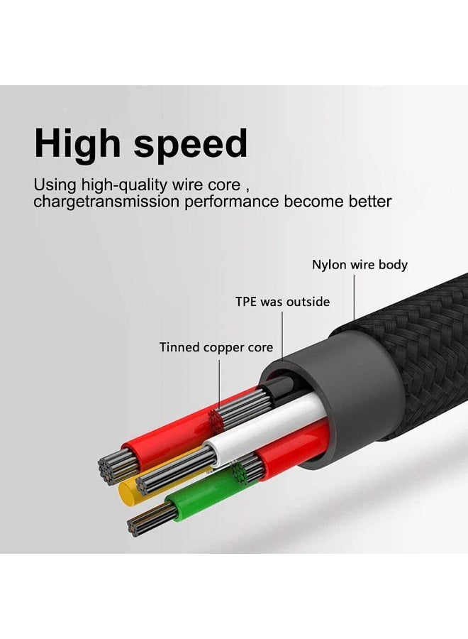 ZERO SPACE 3-in-1 Multi Charging Cable ZA086 - Fast Charging Nylon Braided USB/Type-C Input to Lightning, Type-C & Micro USB Output, High-Speed Data Transfer, Tinned Copper Core, Strong Durable Cable for Smartphones, Tablets, Laptops, Gaming Devices & Power Banks - Image 2