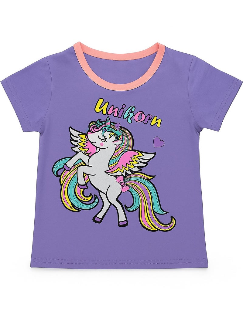UNICORN Girls Unicorn Pyjama Set – 2 Piece Cotton Sleepwear (Top & Bottom) - Image 2