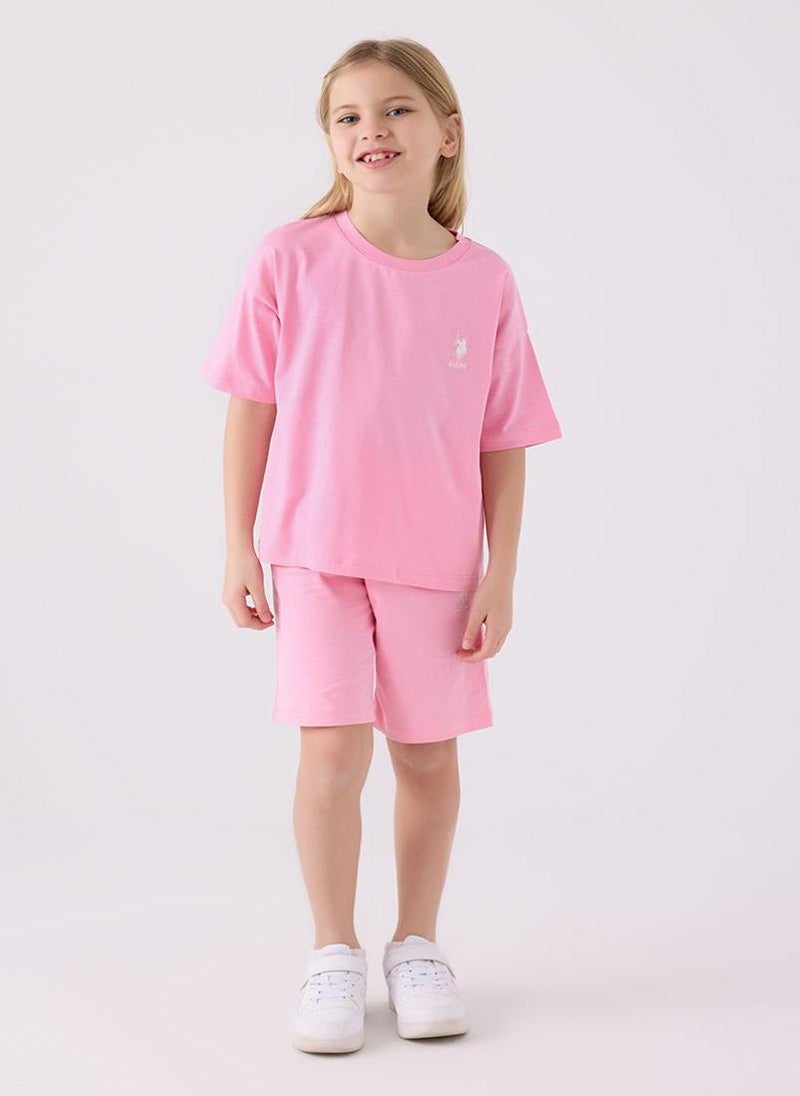 U.S. Polo Assn. U.S. Polo Assn. Girls Pink Bermuda Set - Image 3