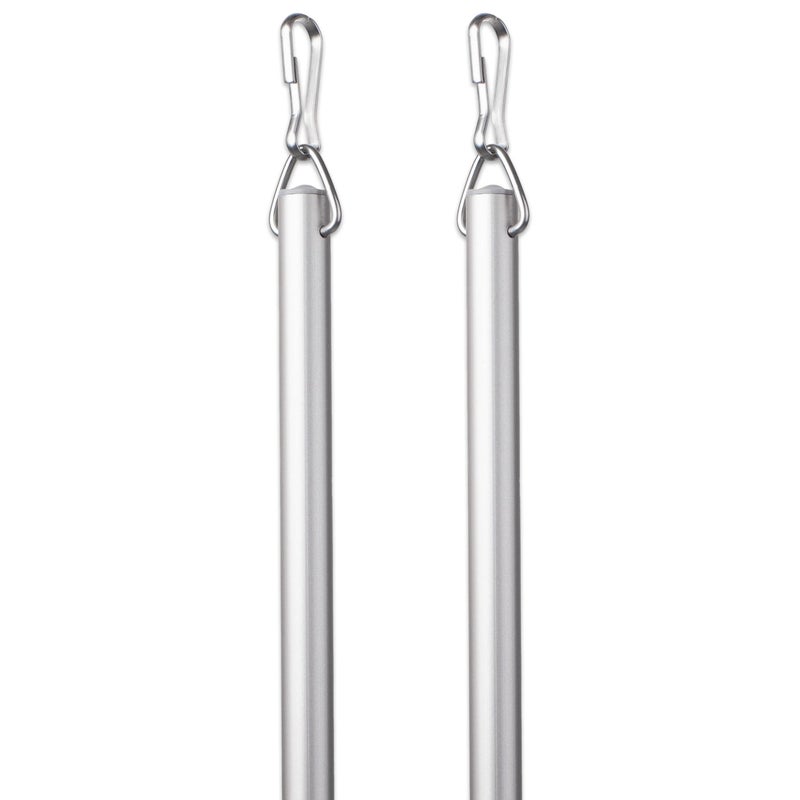 EverTrack Curtain Wand Aluminum Curtain and Drapery Pull Rod with Stainless Steel Hardware for Curtains Draperies and Room Divider Curtains 36 Inches Satin Nickel Pack of 2