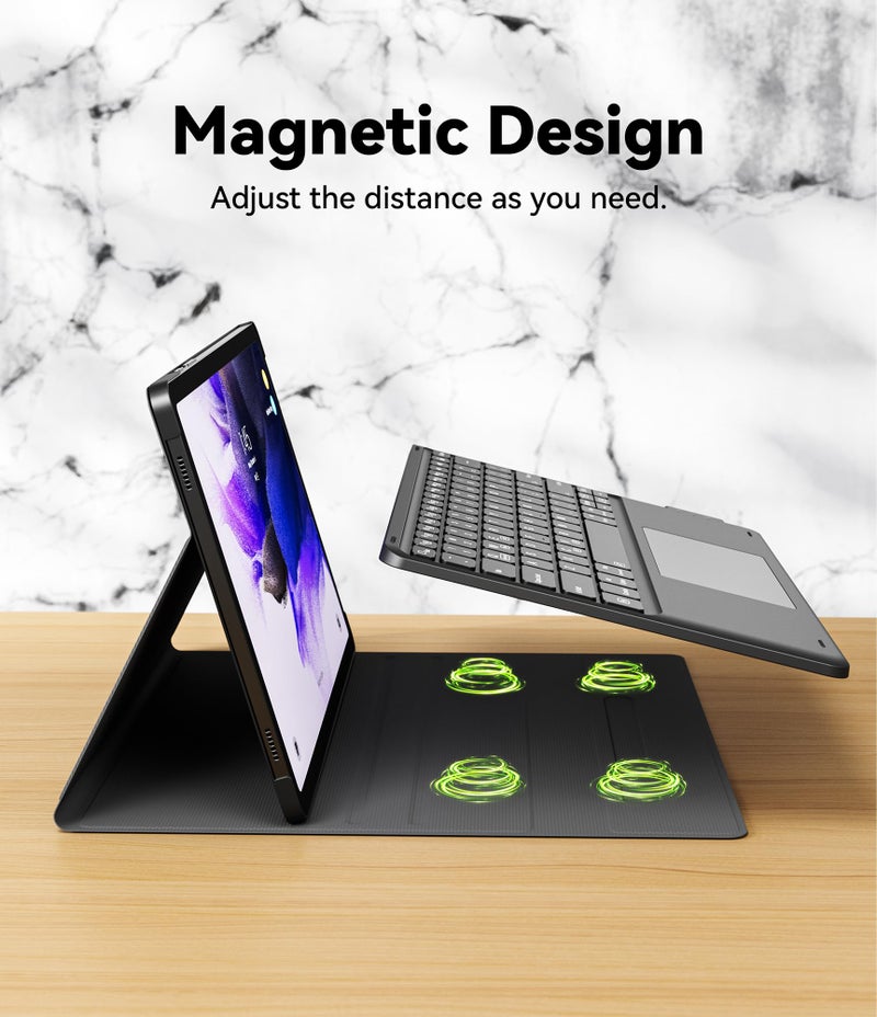GreenLaw Samsung Galaxy Tab S9 Plus Keyboard case, 7 Color Backlit, Magnetic Detachable, Smart Touchpad, S Pen Holder, SM-X810/X816B/X818U for Samsung Tab S9+ 12.4 inch 2023, Black - Image 4