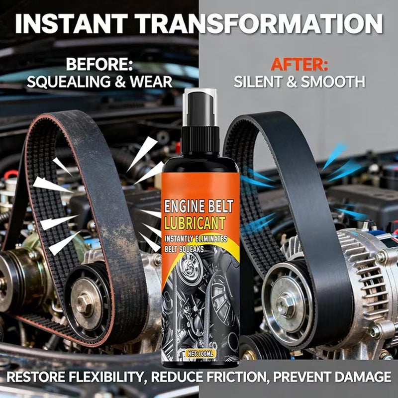 Belt Dressing Automotive | 100ml Automotive Dressing Engine Lubricant,Car Belt Squeak Spray | for Truck SUV Sedan Home Workshop Maintenance Daily Care - Image 5