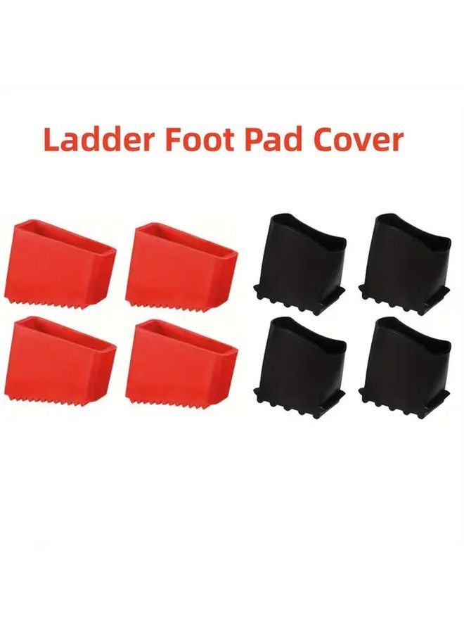 8 Piece Black Rubber Ladder Anti Slip Foot Pads Cover Safety Bumper Replacement - Image 2