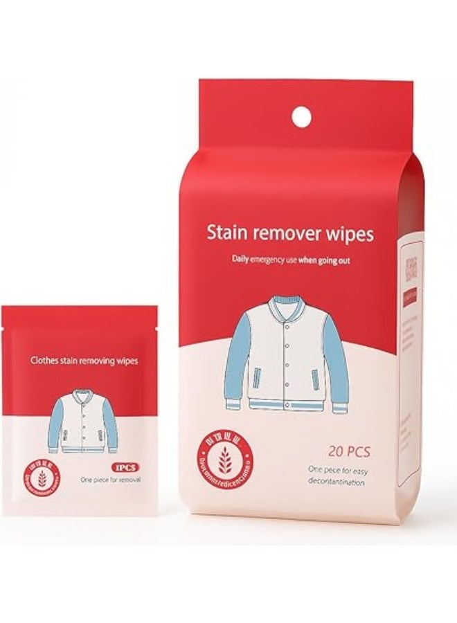 Emergency Stain Remover Wipes Lavender Scent 40 Individually Wrapped Wet Wipes Instant Cleaning for Coffee Oil Ink Stains Safe for Fabrics Shoes Portable Travel Work Emergency Cleaning Wipes - Image 1