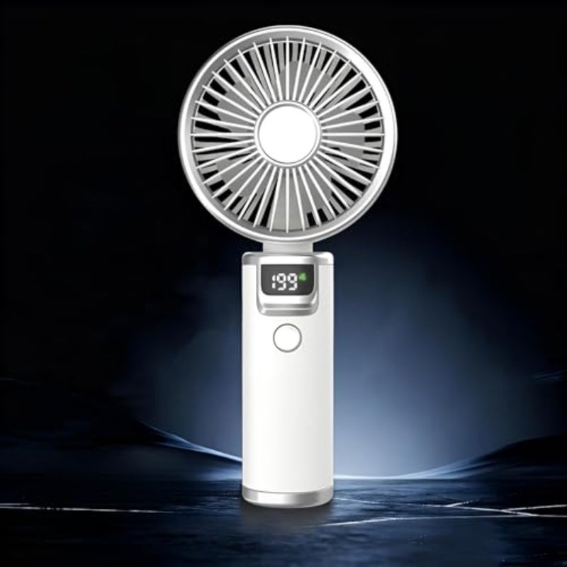 Rechargeable handheld high-speed wind turbine fan, outdoor portable small fan, with power and gear display, suitable for work, life, study, etc. - Image 1