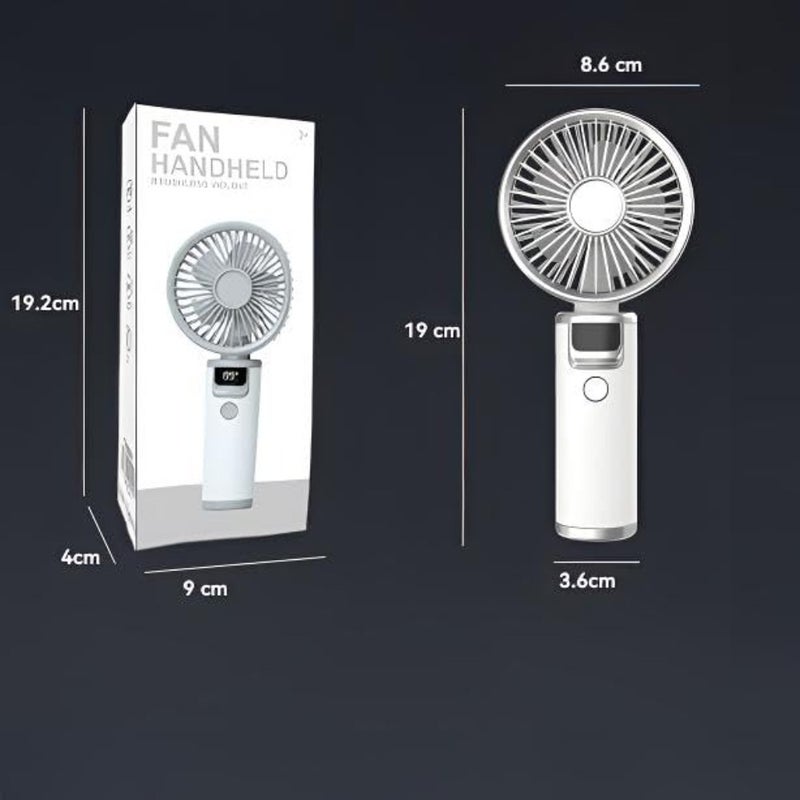 Rechargeable handheld high-speed wind turbine fan, outdoor portable small fan, with power and gear display, suitable for work, life, study, etc. - Image 5
