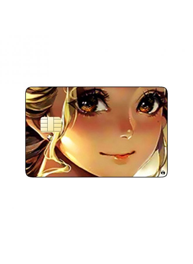 RKN PRINTED BANK CARD STICKER Beautiful Blond Girl Drawing - Image 2