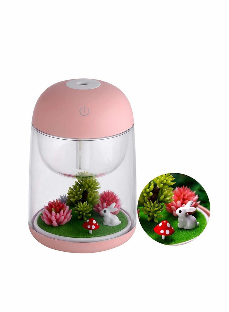 Y&D Air Humidifier Micro LED Landscape, Adjustable Mist Mode, Waterless Auto Shut-Off Various Places Like Bedroom,Office,Car (Pink) - Image 1