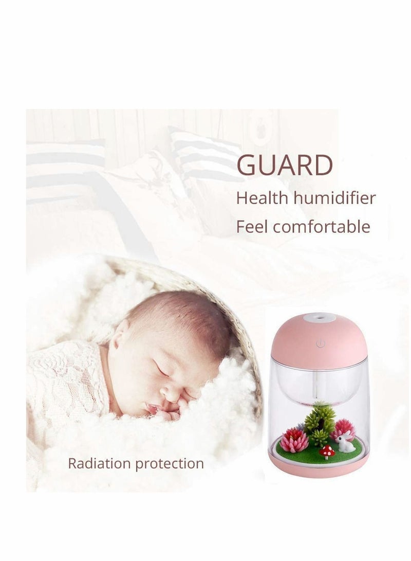 Y&D Air Humidifier Micro LED Landscape, Adjustable Mist Mode, Waterless Auto Shut-Off Various Places Like Bedroom,Office,Car (Pink) - Image 3