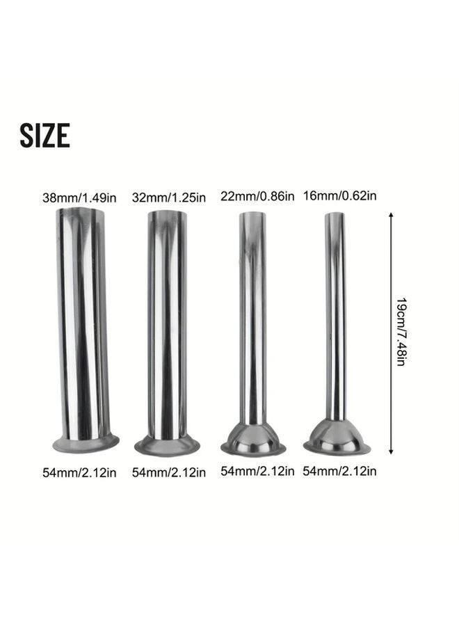 Large Four Piece Set Sausage Stuffer Filling Tubes Nozzles Funnels - Image 3