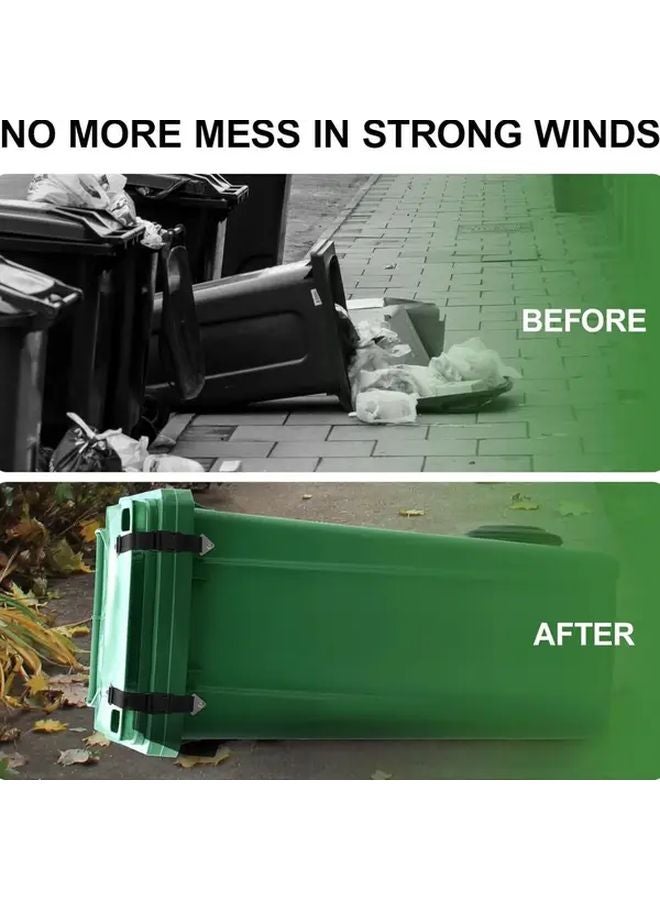 2pcs Heavy Duty Outdoor Trash Can Lid Straps Elastic Locking Windproof Garbage Bin Fixing Belts - Image 4