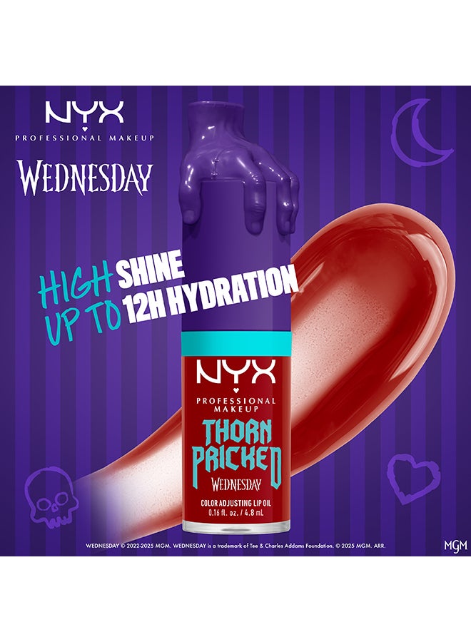 NYX PROFESSIONAL MAKEUP Wednesday Color-shifting Lip Oil, Thorn Pricked, Lip Oil, 12H Hydration, High-shine Finish - Image 3