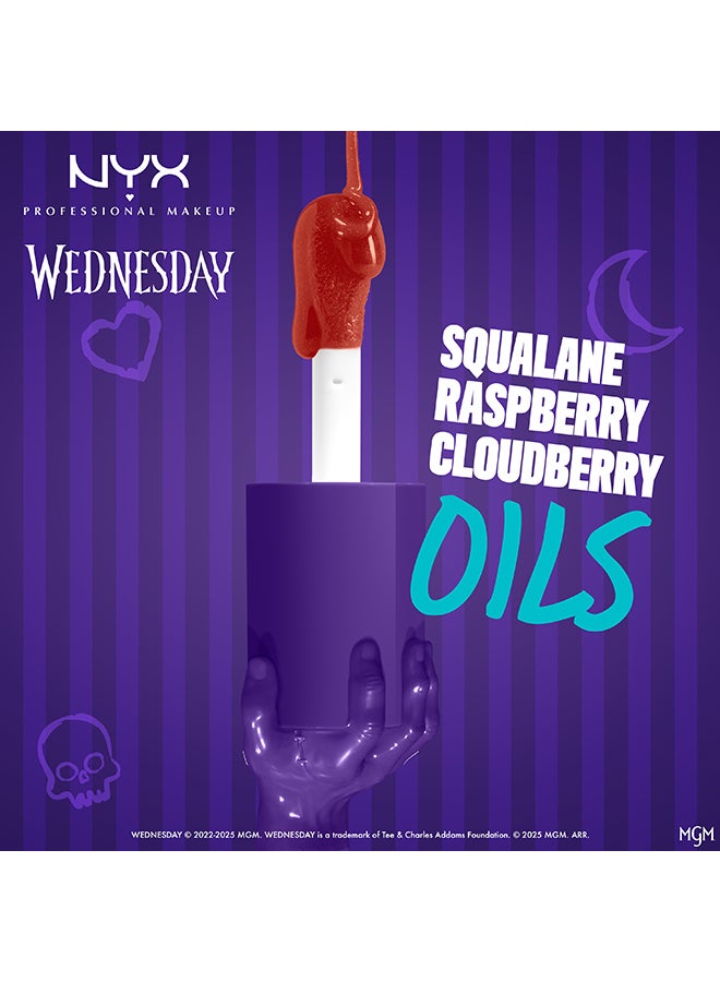 NYX PROFESSIONAL MAKEUP Wednesday Color-shifting Lip Oil, Thorn Pricked, Lip Oil, 12H Hydration, High-shine Finish - Image 5