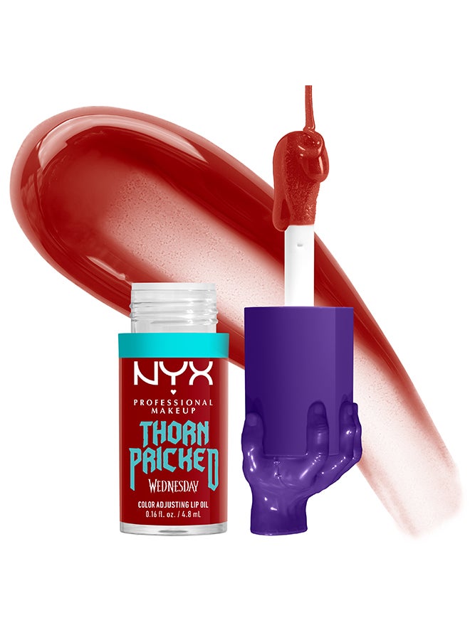 NYX Wednesday Color Shifting Lip Oil Thorn Pricked Lip Oil 12h Hydration High Shine Finish