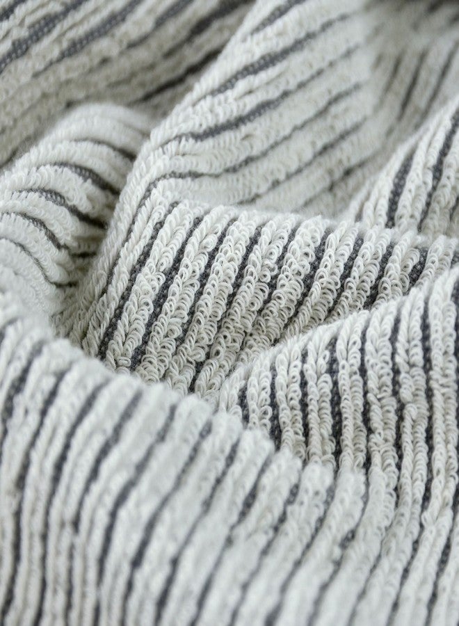 Cleanbear Hand Towels for Bathroom set of 4, Jacquard Weaved Cotton Face Towels, 28 x 13.7 Inches, Gray - Image 5