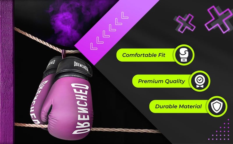 DRENCHED Boxing Gloves with Molded Padding Foam 10Oz| Boxing Training Gloves, Kickboxing Gloves, Heavy Bag Workout Gloves for Boxing, Kickboxing, Muay Thai, MMA (10Oz, Black) - Image 5