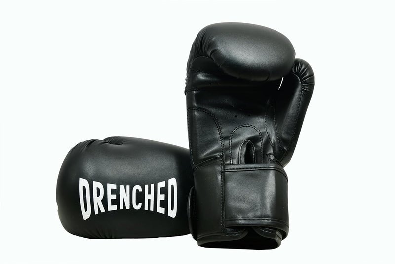 DRENCHED Boxing Gloves with Molded Padding Foam 10Oz| Boxing Training Gloves, Kickboxing Gloves, Heavy Bag Workout Gloves for Boxing, Kickboxing, Muay Thai, MMA (10Oz, Black) - Image 1