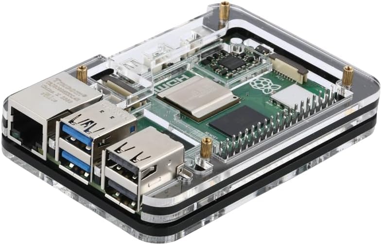 REES52 Raspberry Pi 5 Acrylic case Black Without Fan and Heatshink - Image 1