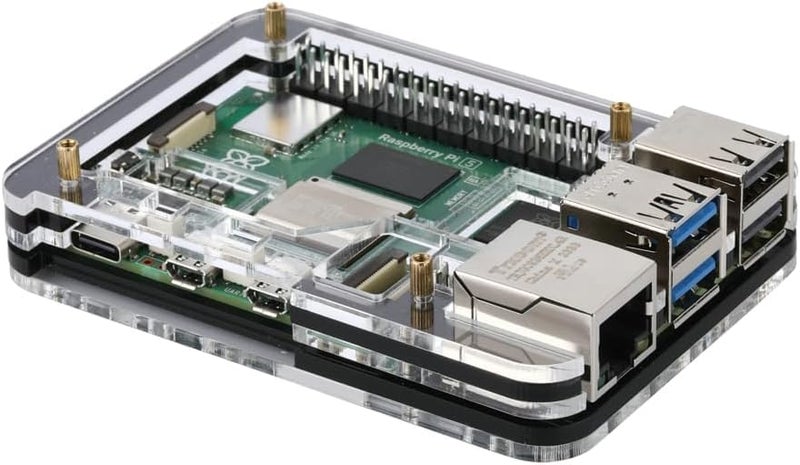 REES52 Raspberry Pi 5 Acrylic case Black Without Fan and Heatshink - Image 2