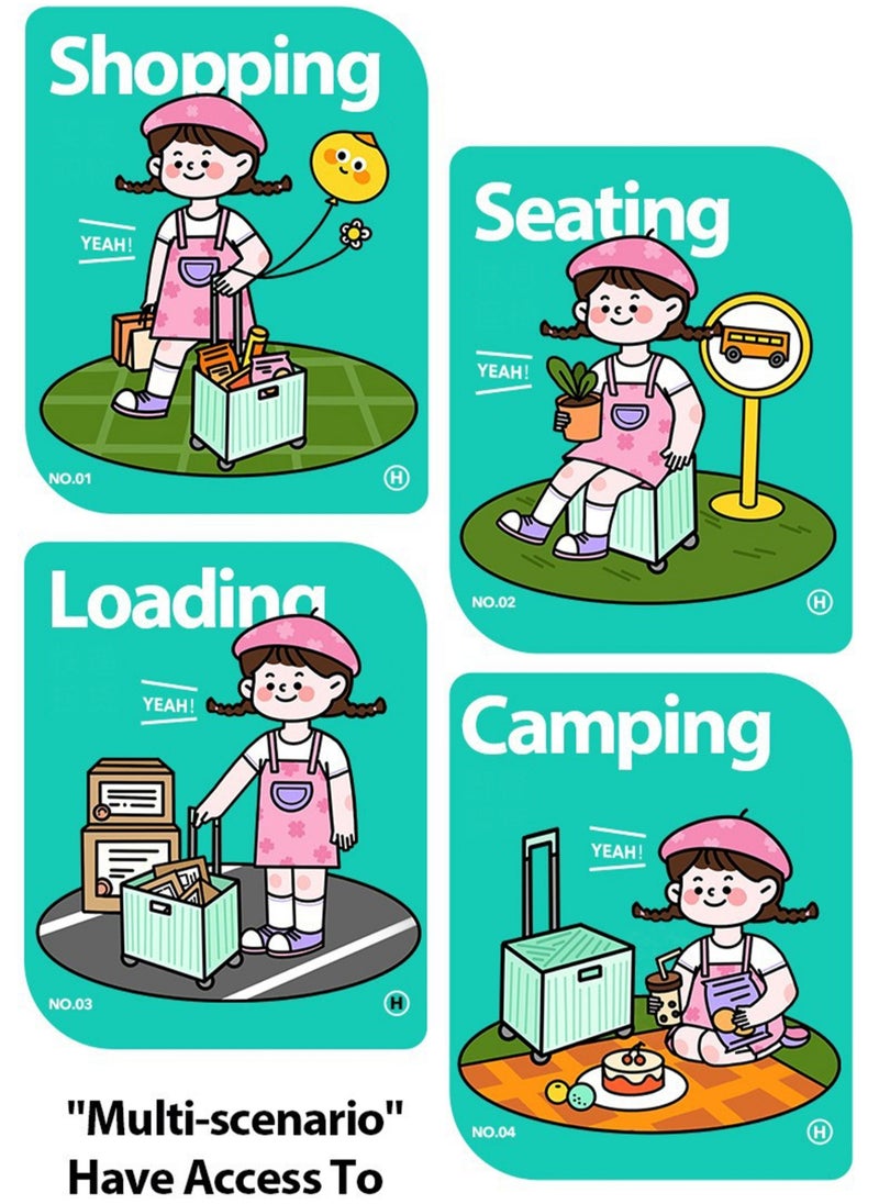 MissTiara - Camping Foldable Box 65L Foldable Utility Rolling Shopping Cart with Telescoping Handle and 360 Degree Universal Wheels for Outdoor Camping and Hiking Tourist Shopping - Image 1