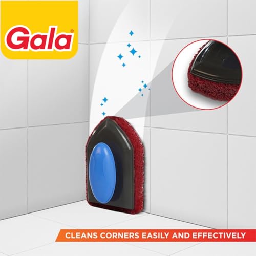 Gala Iron Bull Floor Scrub Pad, Bathroom Tile and Floor Cleaning Brush, 1 Piece with Plastic Handle - Image 2