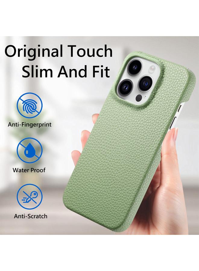 اس-توب جراب لهاتف iPhone 15 Pro Max، جراب خلفي من الجلد بحافة زيت الليتشي - Image 3