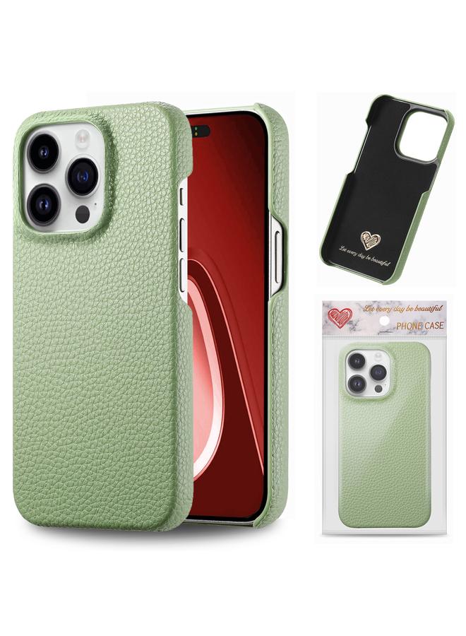 اس-توب جراب لهاتف iPhone 15 Pro Max، جراب خلفي من الجلد بحافة زيت الليتشي - Image 1